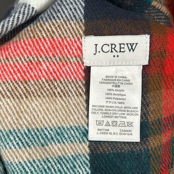 J crew plaid rectangular scarf with fringes - gently used - Picture 7 of 16